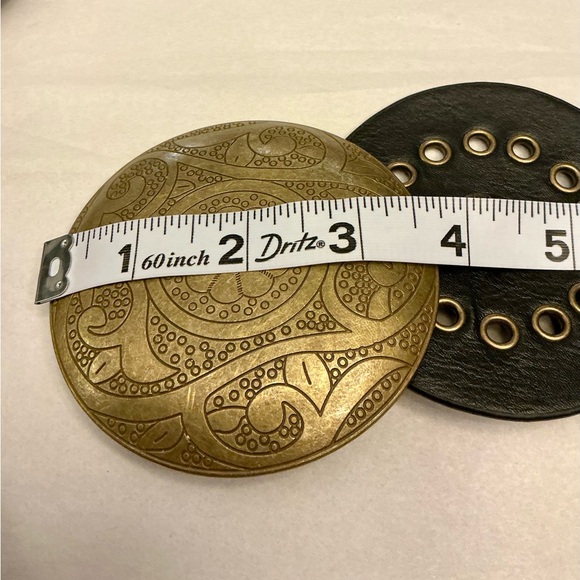 Womans Western Cowgirl Turquoise and Black Chunky Disc Belt Adjustable  OS - Picture 7 of 9